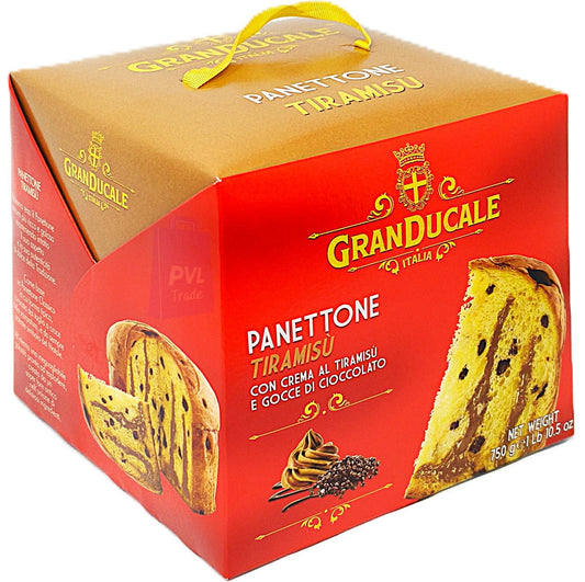GranDuCale Italian Panettone Cake with Tiramisu Cream & Chocolate Chips, 750g