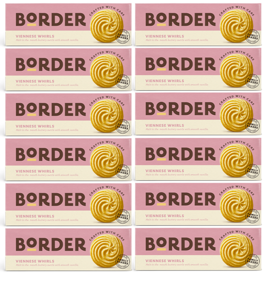 Borders Biscuit Viennese Whirls 145g | Pack of 12