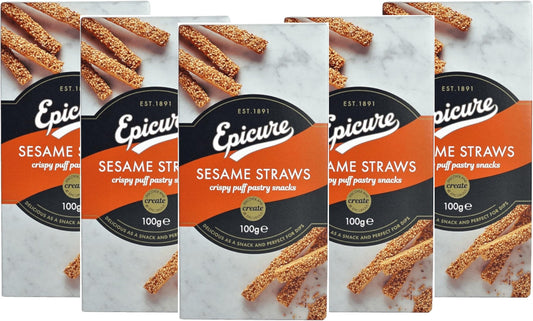 Epicure Crispy Puff Pastry Sesame Cheese Straws Party Mix Cheeseboard (5 x 100g)
