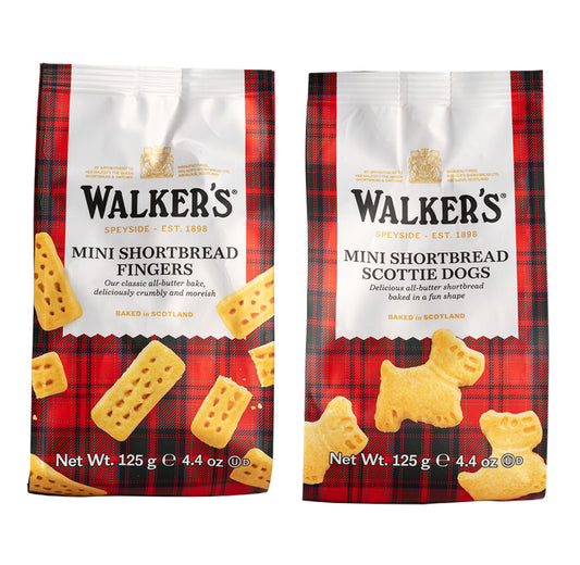 Walkers All Butter Scottie Dogs and Fingers Shortbread Mini Biscuits (2 x 125g)