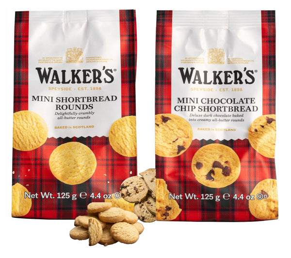 Walkers Shortbread All Butter and Chocolate Chips Mini Rounds - 2 x 125g