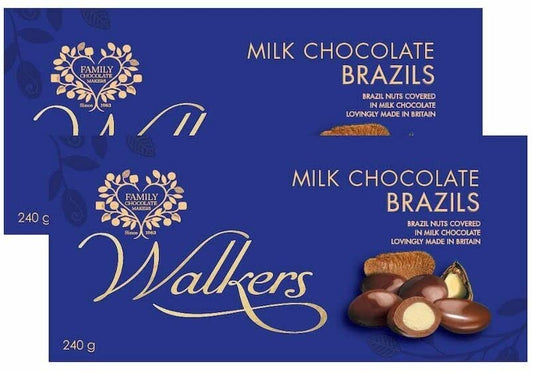 Walkers Milk Chocolate Brazil Nuts Gift Box - Brazil Nuts Covered in Milk Chocolate (240g x 2)