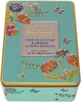 Farmhouse Chocolate Chip & Orange Biscuits in a Floral Meadow Gift Tin - 400 Grams