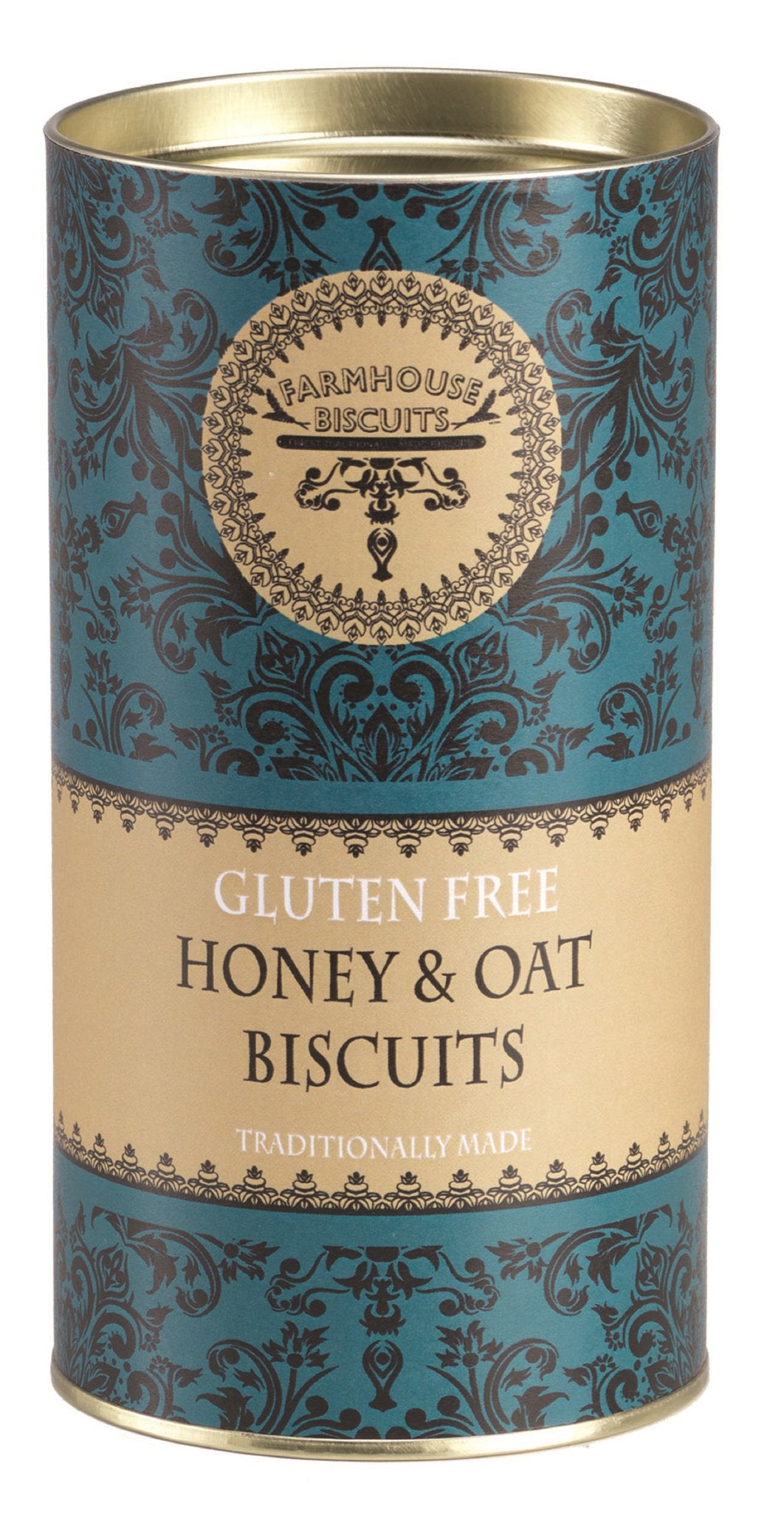 Farmhouse Biscuits Gluten Free Hamper - Triple Choc Cookies 150g, Spicy Stem Ginger 150g, Honey & Oat Gift Tube 150g