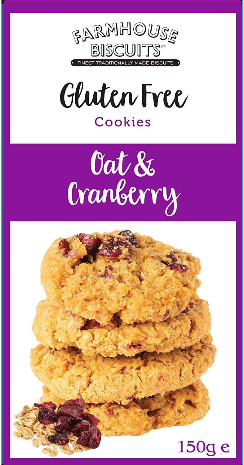 Farmhouse Biscuits Gluten Free Cookies Selection - Choc Chip & Hazelnut, Lemon & White Choc Chip and Oat & Cranberry